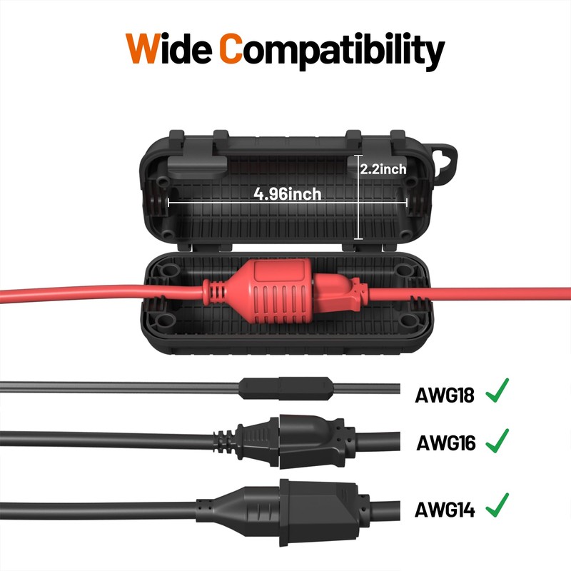 Extension Cord Cover Outdoor, 8 Pack IP54 Water-Resistant Power Cord