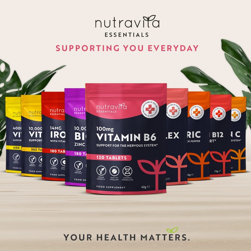 Nutravita Vitamin B6 100mg - 120 Vitamin B6 High Strength
