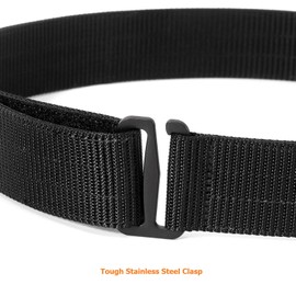 TACNEX Tactical EDC Belt Quick Release 1.5" 2-Ply Stiff Nylon Gun Belt for Concealed Carry Holsters Pouches Men CCW Black M