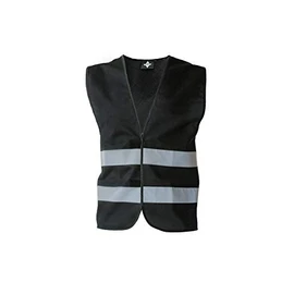 KORNTEX Dortmund High Visibility Safety Vest with Velcro Fastening - EN 17353 Certified, 360° Reflective Strips, 5XL, Black, Highly Reflective for Best Visibility, Unisex
