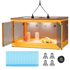 PKNYBZH Chick Brooder Box for Chicks with Feeder and Waterer, Chicken Brooder Heater Warms up to 30 Chicks, Poultry Breeding Box Suitable for Chick Duckling Parrot Lizard (26" L x 18" W x 14" H)