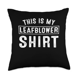Leaf Blower Garden Fall Season Autum Gardener Gardening Throw Pillow