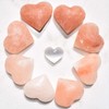 Selenite Charged Hand-Carved Natural Himalayan Sea Salt Pocket Puffy Heart/Palm
