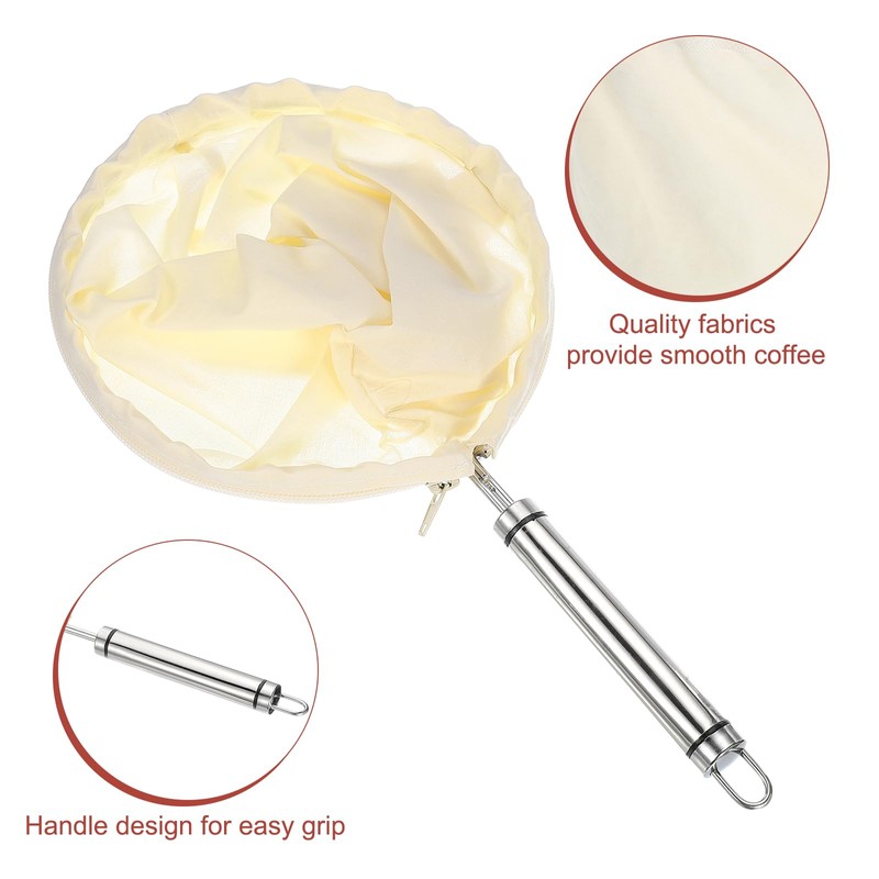 sourcing map 2 Pcs Cloth Coffee Filter Bags, Coffee Sock