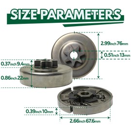 Clutch Drum Sprocket 3/8" 7T Assembly Oil Pump Worm Gear Spark Plug kit for STIHL MS290 MS310 MS390 Chainsaw Replacement Parts 1125 160 2002 1125 640 2000 1127 160 2051 1125 640 7110 1127 640 3200