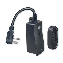 OSKOS Outdoor 3 Pack Outlets with Wireless Remote Control, 0.5ft Power Cord, Black.