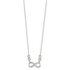 Sterling Silver Polished CZ Infinity Symbol Necklace
