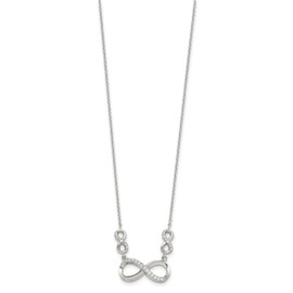 Sterling Silver Polished CZ Infinity Symbol Necklace