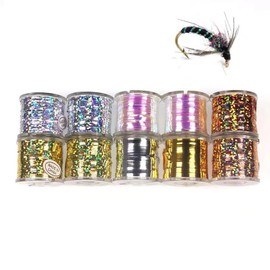 GREATFISHING Fly Tying Thread Combo Choice Midge Nymph Dry Flies Fly Tying Lure Making Materials Fly Tying Materials (10 Color Fly Flash Binding Material Combo)