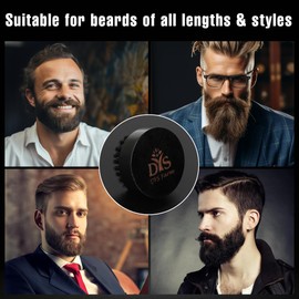 2 Pack Beard Brush for Men - Natural Boar Bristle for Men’s Facial Hair Care, Smoothing & Thickening - Travel Friendly