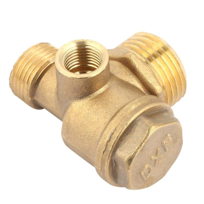 Brass Check Valve 3-Port Air Compressor Male Thread Air Compressor