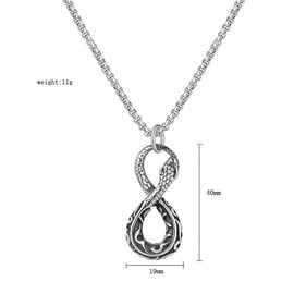 DUTACK Vintage Viper Hip Hop Snake Necklace Men's Punk Fashion Biker Pendant Necklace Animal Charm Stainless Steel Jewellery as a Men's Gift, Sterling Silver, Zinc