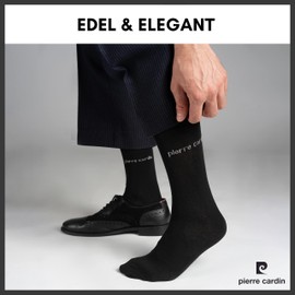 Pierre Cardin Men's Business Socks (Size 39-42, Pack of 10) - High-Quality Business Socks Suit Socks Cotton - Black, Size 39-42, black