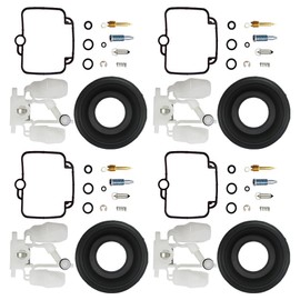 4-Pack Carburetor Repair Kit Carb Rebuild Set Diaphragm Float Replacement for Suzuki Bandit 1200 GSF1200S GSXR1100 GSXR600W GSXR750 Katana 1100 750