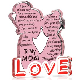 Gifts for Mom from Daughter, Mother Gifts Mama Gifts Mommy New Mom Bonus Step Mom Gifts Ideas, Presents for Mom Birthday Christmas Love Gifts, Mom Desk Decor Accessories Ornament Acrylic Sign Plaque