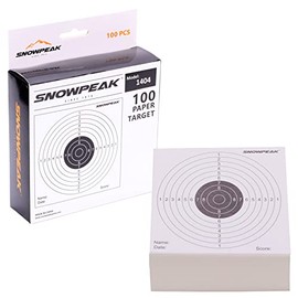 SnowPeak 14cm Card Airgun Single Bull Match Targets 100 Pack Air Rifle Pistol Gun Zero 14 x 14cm 1404