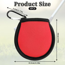 KEAHND 4 Stück Golfbälle Reiniger Tasche,Golfball Reinigungstasche,Golfball-Waschtasche,Golfball-Reiniger Waschtasche,Tragbare Golfball-Waschbeutel,Golf Zubehör,Golf Geschenke,(Schwarz,Rot,Blau,Grün)