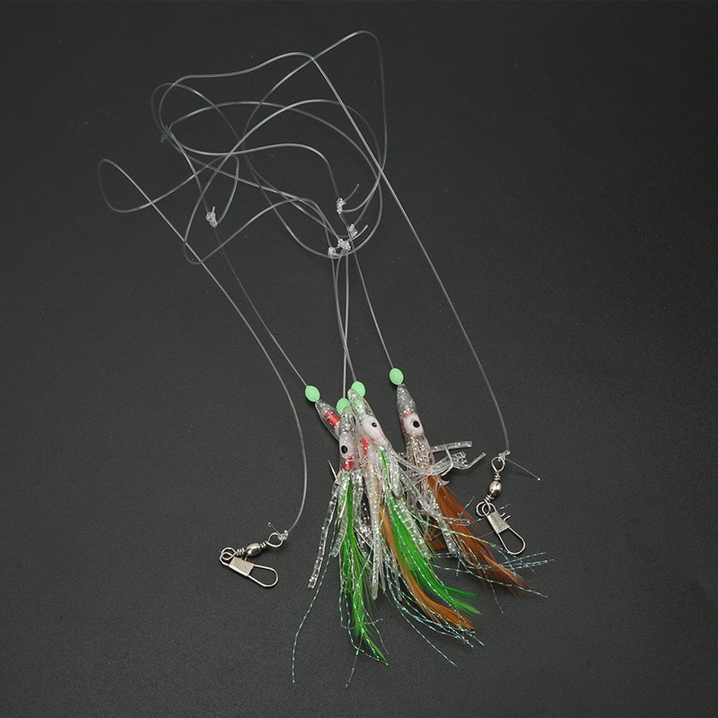 5 Set Octopus Simulation Fishing Rigs Luminous Fishing Lure Bait