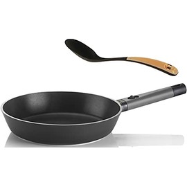 GUZZINI 09932033 IH Compatible Frying Pan, ø 7.9 inches (20 cm), COOK & SPACE Black