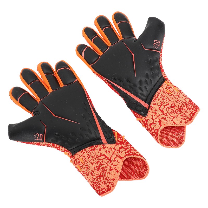 2pcs Soccer Gloves Nylon Polyurethane Fiber Latex Breathable Strong Grip