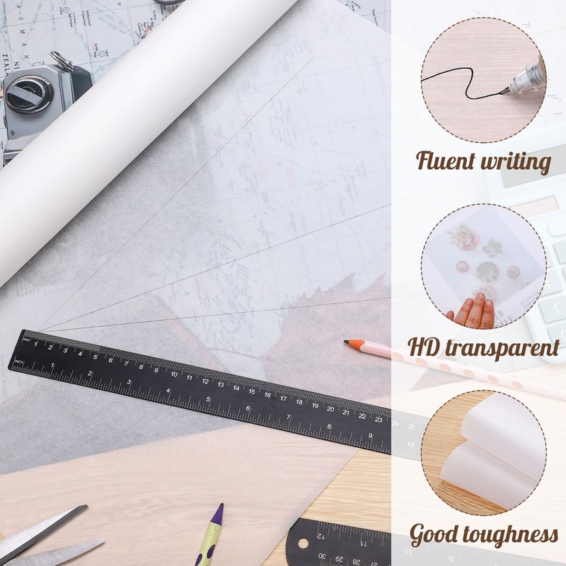 Tracing Paper Roll 17in x 25yd, White Trace Paper Pattern