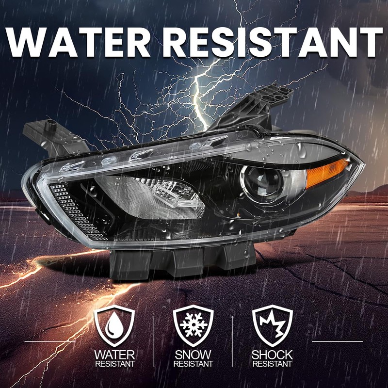 Spec-D Tuning Halogen Black Projector Headlight Replacement Compatible with 2013-2016