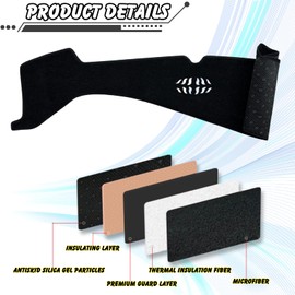 INUBOXES Non-Slip Dash Cover Dashboard Cover Mat Custom Fit Center Console Cover Sunshield Protector Pad Compatible with for Ford Mustang 2024 2025 Accessories Pad (Without HUD) (Black Trim)