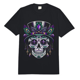 Mardi Gras Skull Top Hat New Orleans Witch Doctor Voodoo Comfort Colors Adult Heavyweight T-Shirt