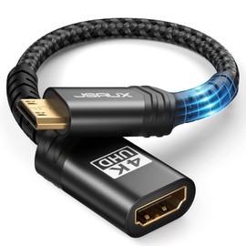 JSAUX Mini HDMI to HDMI Adapter, Mini HDMI Male to HDMI Female Adapter Cable with 4K 60Hz HDR 3D 18Gbps, Compatible with DSLR, Camcorder, Laptop, Tablet, HDTV, Projector Black