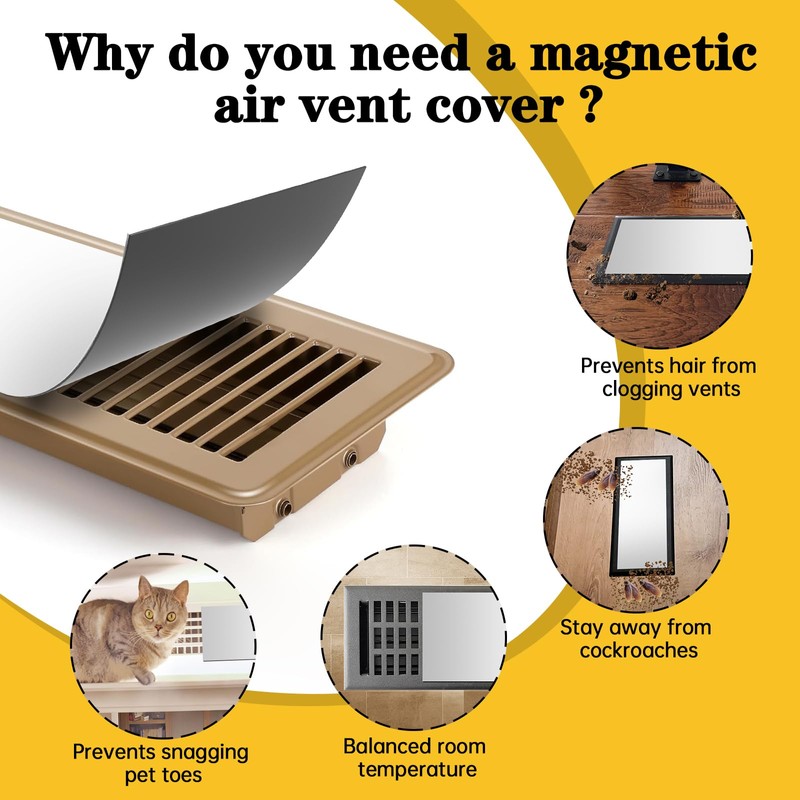 3 Pack Strong Magnetic Vent Covers, 5.5 X 12 Inch