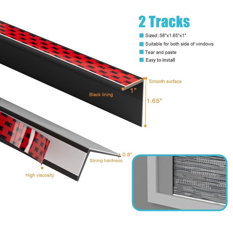 Blindify Light Blocking Strips, Black Lining Light Blockers for Window