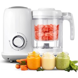 Baby Food Maker, 4 in 1 Baby Food Processor and Steamer, Puree Blender, Multifunctional Baby Puree Maker, Dishwasher Safe, WhiteColor: White