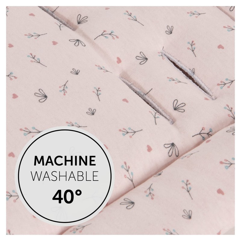 Hauck Padded Pushchair Liner, Flowers Rose - Universal Fit for