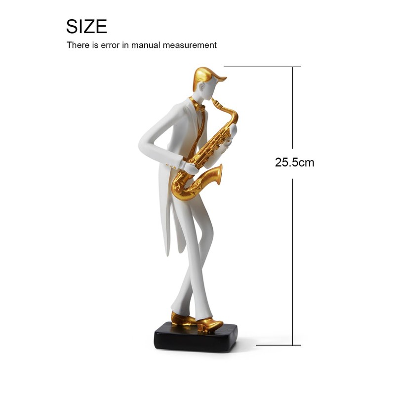 HAUCOZE Music Decor Figurine Saxophone Statue Modern Sculpture Home Gifts