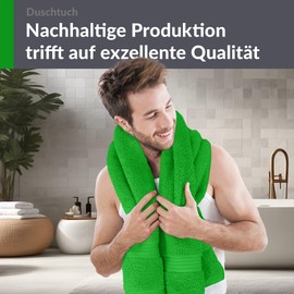 Lashuma Shower Towel, 70 x 140 cm, Linz Bath Towel, Forest Green, Large Towel, Material: Cotton