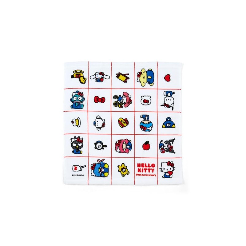 Sanrio Hello Everyone! Sanrio Characters Hand Towel, 13.8 x 13.4