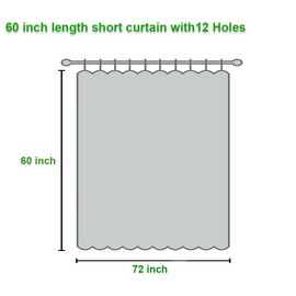 Vosign Short Clear Shower Curtain Liner 60 Inch Long, Waterproof Plastic Bathroom Curtain Liners, Semi Transparent, Hotel Quality, Machine Washable, 72 X 60 Inch