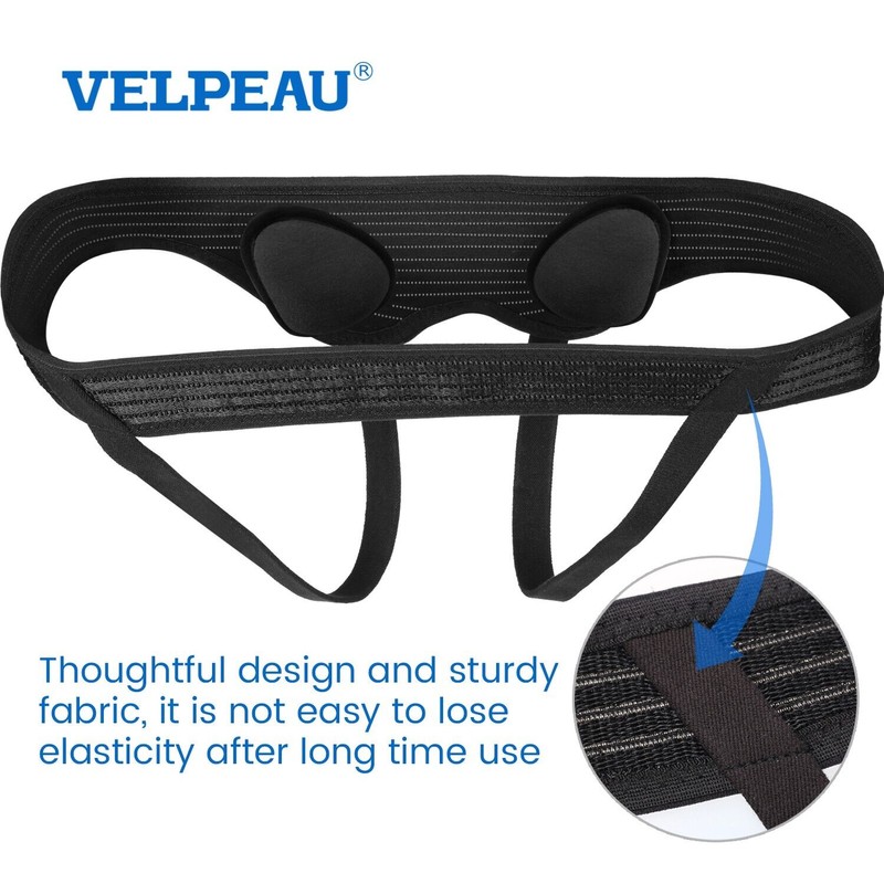VELPEAU Hernia Support Belt Men Truss Brace Double Inguinal Groin