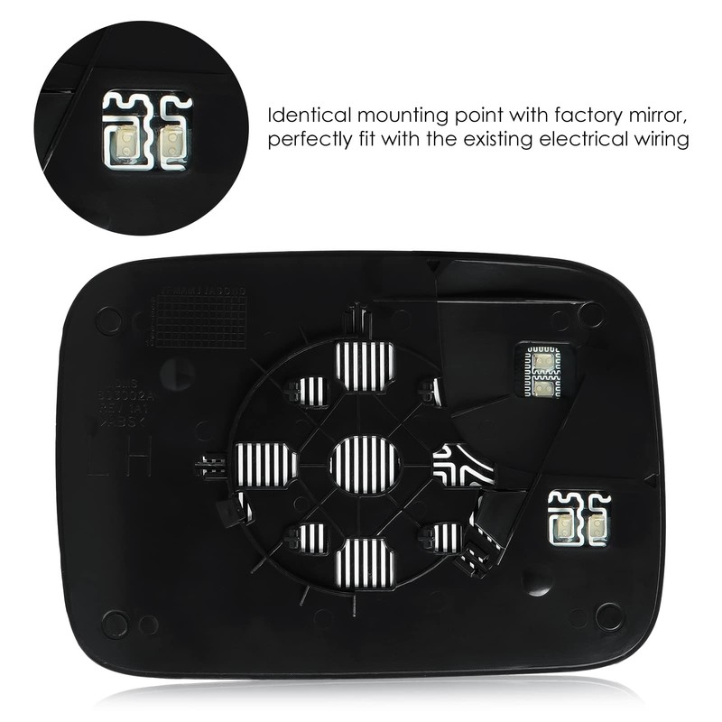Driver Left Side Mirror Blind Spot Convex Heated Mirror Glass