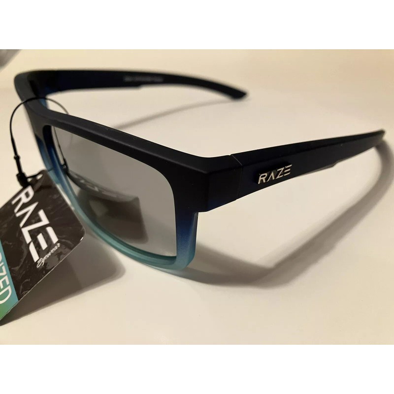 RAZE Eyewear Sunglasses Offshore Polarized Navy Blue Smoke Reflective Lens