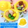 12 Casco Constructor Amarillo Plastico Bob Disfraz Fiesta