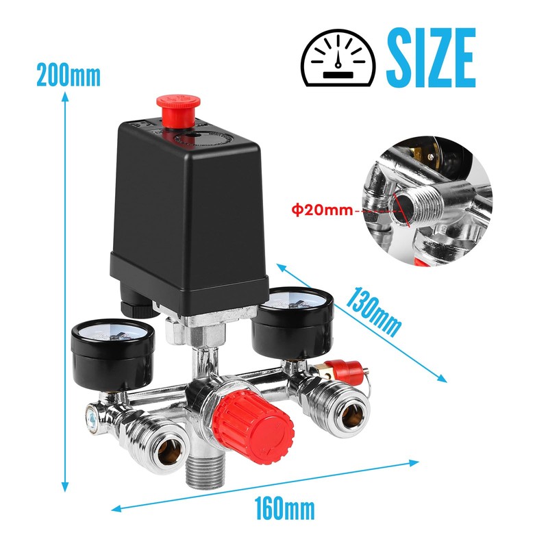 SWAWIS 240 V Pressure Switch Compressor Pressure Regulator for Air
