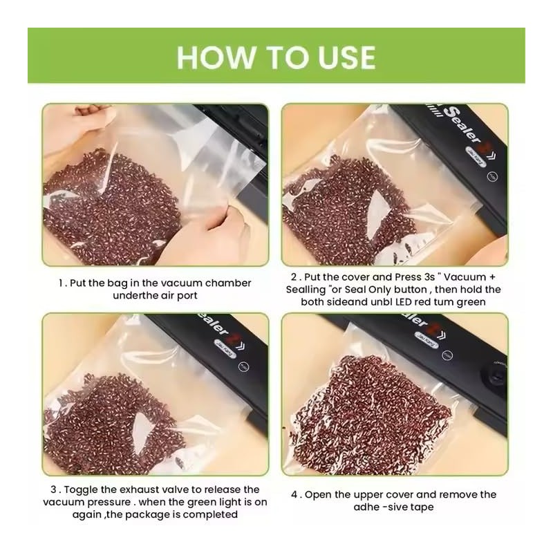 Powerful Food Vacuum Sealer Machine – Compact Design, Automatic Operation,