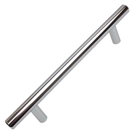 GlideRite Hardware 5002-128-PC-10 5 inch CC 7.375 inch Long Solid Handle Bar Pulls 10 Pack, 5", Polished Chrome Finish