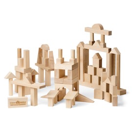 Maple Landmark Engineer Blocks Set - Advanced Builder - Made in USA, 78 Pieces