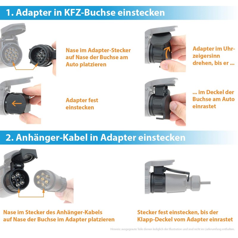 Valonic Trailer Adaptor - 13-Pin to 7-Pin Car to Trailer