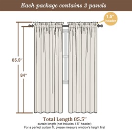 Chyhomenyc - Cortinas transparentes negras de 84 pulgadas de largo, 2 paneles, cortinas negras filtrantes de luz para sala de estar, cortinas de gasa suave y con bolsillo para barra de recámara