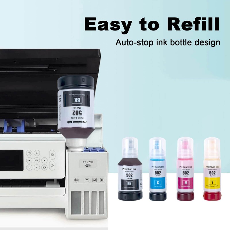 TAAUS T502 Ink Bottle Replacement 502 use for Epson Expression