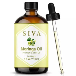 SIVA 모링가 캐리어 오일 4온스 118ml 프리미엄 콜드 프레스 100 천연 드로퍼 포함 피부 관리 헤어 케어 [Moringa] SIVA Moringa Carrier Oil 4 Ounces 118ml Premium Cold Press 100% Natural with Dropper for Skin Care Hair Care [Moringa]