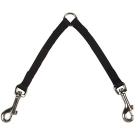 Guardian Gear Nylon 2-Way Small Dog Coupler with Nickel-Plated Swivel Clip, 4", Black